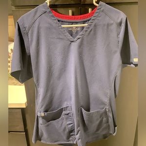 Med couture navy scrub top